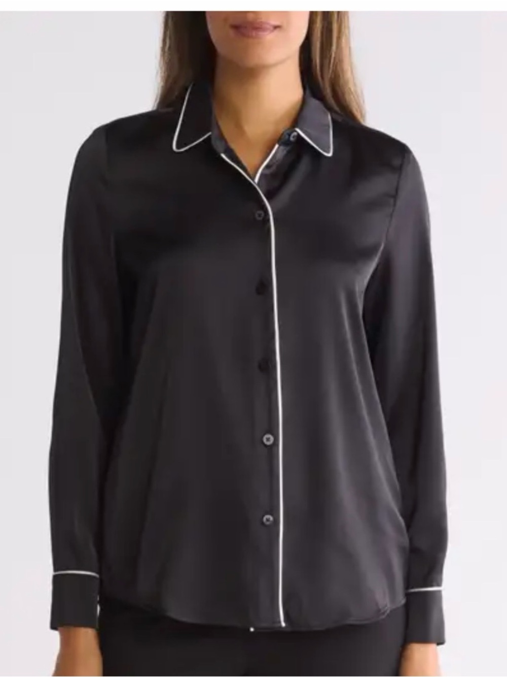 Vince Camuto Black Blouse with White Trim